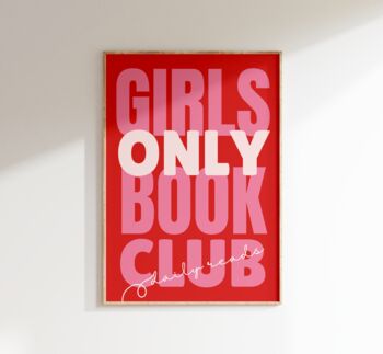 Girls Book Club Wall Art Print Gift For Book Lovers Reading, 7 of 9