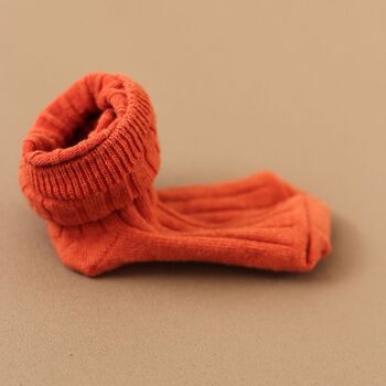 Baby Knee High Ribbed Cotton Socks Orange, 4 of 9