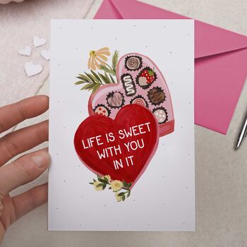 Cute Valentines Day Card Life Is Sweet, 2 of 2