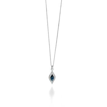 Sterling Silver And Blue Topaz Crystal Pendant Necklace, 2 of 2