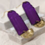 Art Deco Purple Fountain Brass Earrings, thumbnail 4 of 6