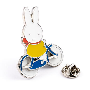 Miffy Spinning Wheels Bike Pin Badge, 4 of 5