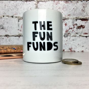 Monochrome 'The Fun Funds' Money Box, 2 of 5