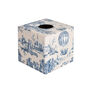 Tissue Box Cover Wooden Blue Toile, thumbnail 1 of 4