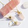 Open Heart Rose Quartz Gold Plated Pendant Necklace, thumbnail 5 of 8