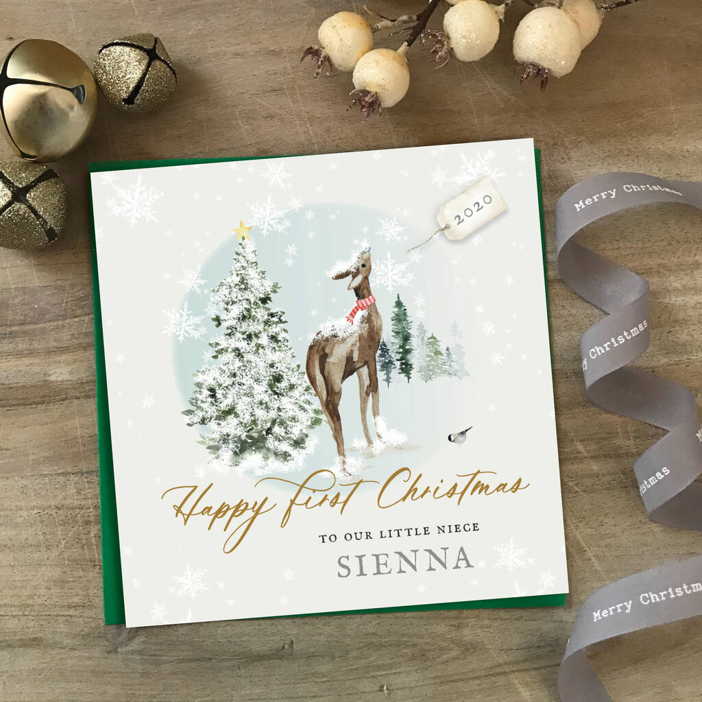 1st Christmas Card|Happy Christmas Card Nephew/Niece Gd By Farrah &amp; Eve