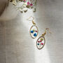 Colourful Pressed Flower Gold Earrings, thumbnail 1 of 5