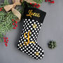 Personalised Black Knitted Christmas Stocking, thumbnail 1 of 4