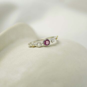 White Topaz And Pink Tourmaline Ring, 4 of 8