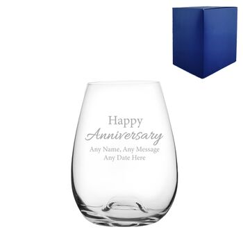 Personalised Couple’s Anniversary Wine Glass Keepsake, 3 of 6