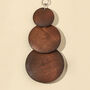 Layered Circle Wooden Dangle Earrings Gift, thumbnail 3 of 4