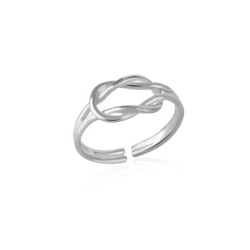 Knot Sterling Silver Adjustable Ring, 6 of 6