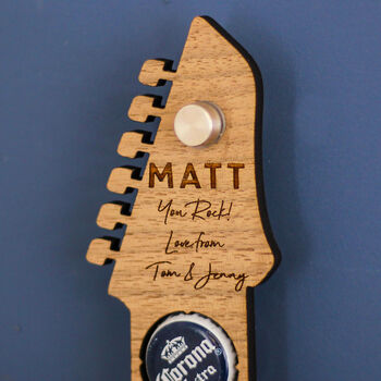 Personalised Guitar Beer Bottle Collector Gift For Dad, 3 of 5