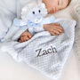 Personalised Blue Lion Baby Comforter, thumbnail 4 of 6