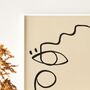 ‘Homme’ Boho Line Drawing Face Print, thumbnail 4 of 8