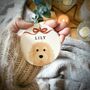 Personalised Christmas Dog And Bow Ceramic Tree Decoration, thumbnail 11 of 11