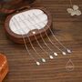 Sterling Silver Moonstone Oval Threader Earrings, thumbnail 7 of 11