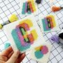 Modern Cross Stitch Coaster Set Kit, thumbnail 2 of 5