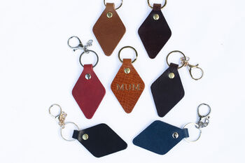 Handmade Personalised Leather Keyring Made In Britain, 7 of 7