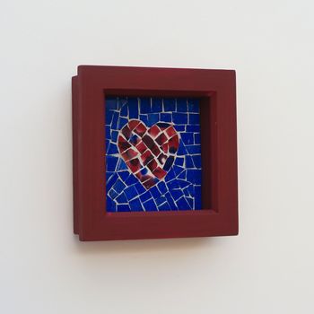 Handmade Framed Heart Mosaic Wall Art, 7 of 7