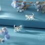 Sterling Silver Cat Skeleton Stud Earrings, thumbnail 1 of 11