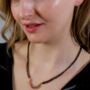 Half Moon Zircon Mangalsutra Black Beads Necklace, thumbnail 1 of 6