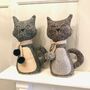 Cat With Pom Pom Scarf Door Stop, thumbnail 2 of 7