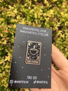 The Coffee Tarot Card Enamel Pin, 4 of 9