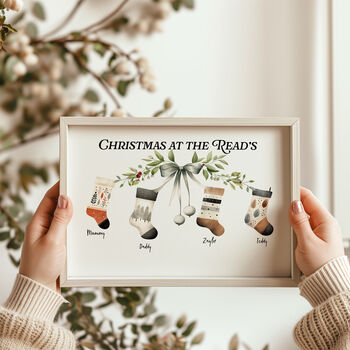 Our Family Personalised Christmas Stocking Print, 2 of 2