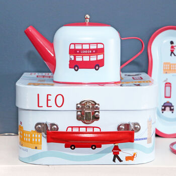 London Tea Set With Personalised Case, 3 of 5