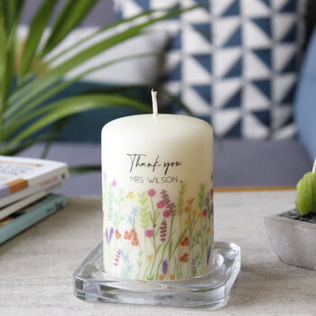 Personalised Thank You Teacher Wildflower Candle, 5 of 6