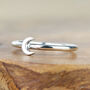 Sterling Silver Frosted Moon Stacker Ring, thumbnail 4 of 6