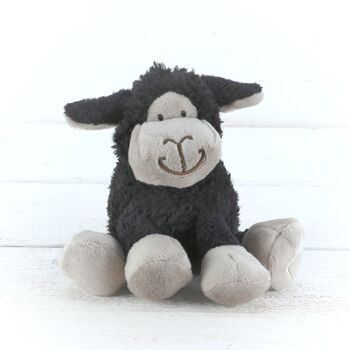 Black Lamb Soft Toy With Personalised Keyring, 2 of 3