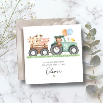 Safari Train Animals Birthday Card For Any Age, Colour Choices, 2 of 5