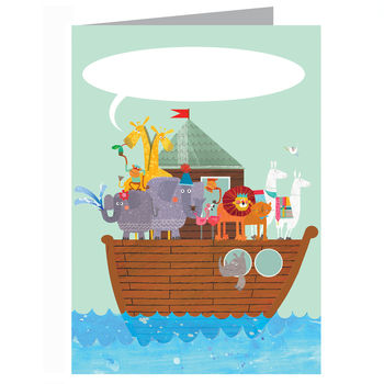 Personalised Bubble Noah's Ark Card, 2 of 3