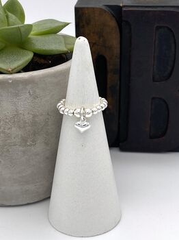 Edie's Silver Ring With Silver Charm, 4 of 12