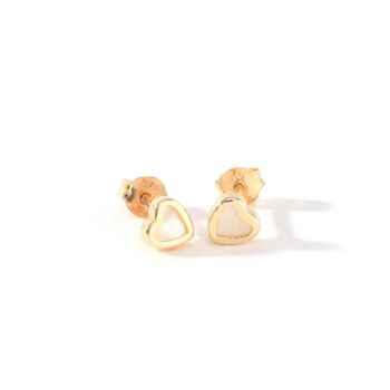 Kids Yellow Gold Mother Of Pearl Studs, 5 of 6