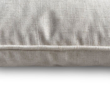 Luxury Heavy Linen Blend Cushion, Beige Natural Linen Colour, 7 of 7