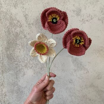 Make Your Own Poppy Flower Diy Crochet Kit, 3 of 7