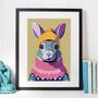 Cosy Winter Rabbit Portrait Illustration Art Print, thumbnail 1 of 3