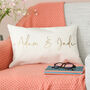 Personalised Script Font Gold Foiled Cushion Home, thumbnail 2 of 3