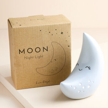 Personalised Smiling Crescent Moon LED Night Light, 3 of 5
