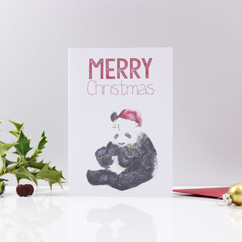 Santa Hat Panda Christmas Card, 2 of 2