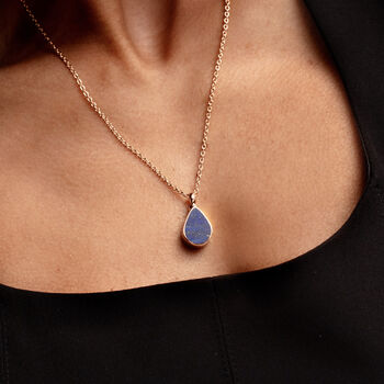 Teardrop Lapis Urn 18 K Rose Gold Plated Silver, 7 of 9