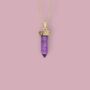 Genuine Amethyst Point Necklace In 18ct Gold Plate, thumbnail 3 of 12