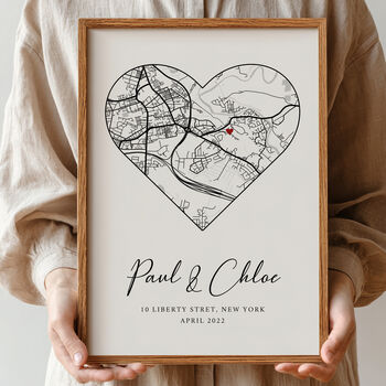 New Home Gift – Personalised Housewarming Gift, New Home Map Print, 7 of 8