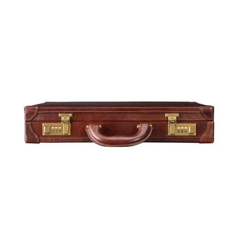 Personalised Luxury Leather Attaché Case. 'The Scanno', 5 of 12