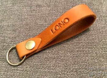 Personalised Tan Leather Keyring, 2 of 12