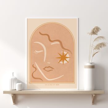 ‘Lune Et Moi’’, Abstract Moon Face Art Print, 3 of 6