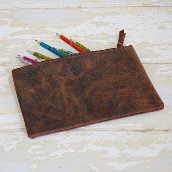Personalised Message Leather Pencil Case, 4 of 8